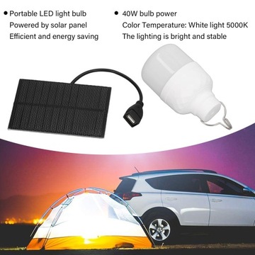 Żarówka LED zasilana energią słoneczną 40W 5000K