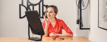 Зеркало для макияжа со светодиодной подсветкой Humanas HS-HM01 - черное