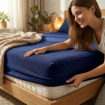 Махровое полотенце с резинкой 160x200 из плотного хлопка