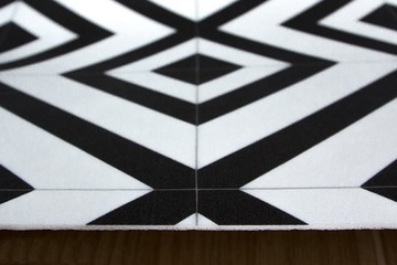 ширина 1,5 м МОДНЫЙ ЧЕРНО-БЕЛЫЙ ГИБКИЙ КОВЕР ПВХ БИНГО