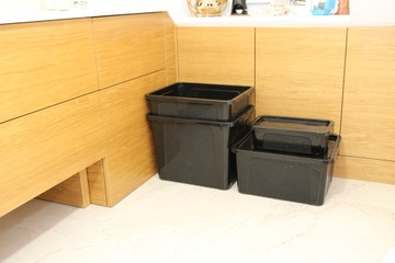 Пластиковый контейнер-контейнер с крышкой для игрушек, 20 л, черный