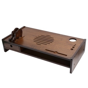 Stojak na monitor telewizyjny Bambusowy stolik na laptopa Półka pionowa do domowego biura S