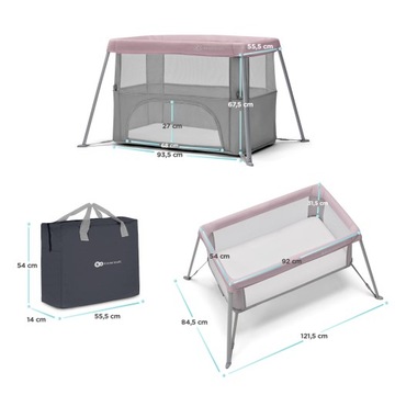 Дорожная кроватка-манеж 2в1, складной матрас-сумка MOVI Kinderkraft