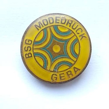 Значок BSG Modedruck Gera (ГДР, эпоксидная смола)
