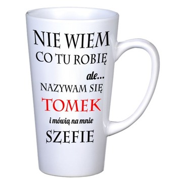 KUBEK LATTE DLA SZEFA Z IMIENIEM NA PREZENT 450ml