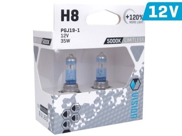 ŻARÓWKA 12V H8 35W WHITE +120% KPL.2SZT