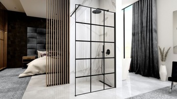 BLER-1 120 душевая стенка черная Walk-in 8 мм