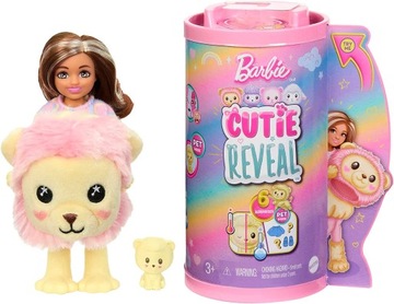 BARBIE BARBIE CUTIE REVEAL - LALKA CHELSEA LEW + ZWIERZĄTKO HKR19