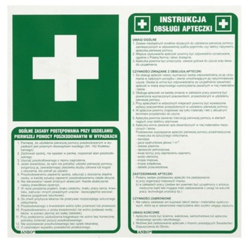 Instrukcja BHP - OBSŁUGA APTECZKI + PIERWSZA POMOC + KRZYŻYK