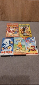 Kasety z bajkami(Casper, Krecik,Puchatek)- 5 kaset