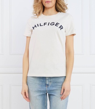 T-shirt damski okrągły dekolt Tommy Hilfiger rozmiar L