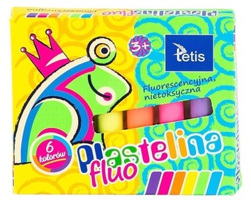Plastelina Tetis 6 szt. FLUO