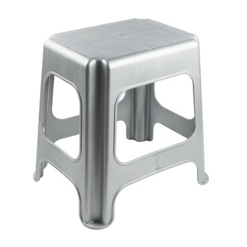 Stołek stopień taboret MAXI srebrny nośność 150kg