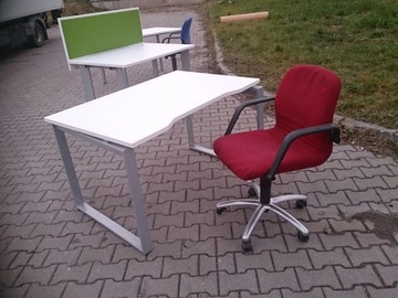 Biurko z kontenerkiem 120 /80 metalowa rama i nogi