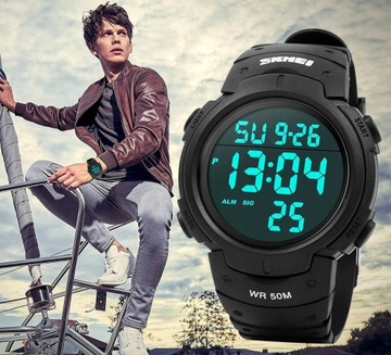 Мужские светодиодные часы SKMEI Секундомер Дата Электронный