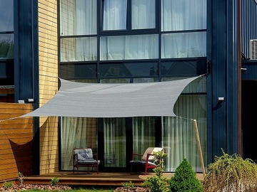 СОЛНЕЧНЫЙ ПАРУС ДЛЯ САДОВОЙ ТЕРРАСЫ, ОЧЕНЬ ПРОЧНАЯ КРЫША из ПЭВП, ИЗГОТОВЛЕННАЯ НА ЗАКАЗ