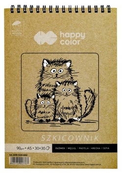BLOK SZKICOWNIK A5 NA SPIRALI HAPPY COLOR 30+30K