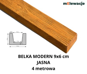 Belka Rustykalna Gładka Imitacja Drewna JASNA Belka Sufitowa 4 m