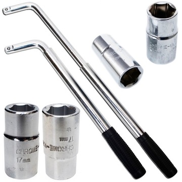 ТЕЛЕСКОПИЧЕСКИЙ КОЛЕСНЫЙ КЛЮЧ 1/2 ФУТА УСИЛЕННЫЙ + НАСАДКИ 17 19 21 23 мм ПРОЧНЫЕ