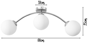 ПОТОЛОЧНЫЙ ПОДВЕСНОЙ СВЕТИЛЬНИК САМОЛЕТ ЛЮСТРА СОВРЕМЕННЫЙ ХРОМ БЕЛЫЕ ШАРИКИ LOFT LED
