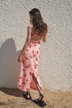 ZARA SPÓDNICA Z TKANINY Z DOMIESZKĄ LNU/WISKOZY XS