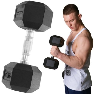 HRD SYSTEM HANTLA HEX GUMOWANA 16KG HEXAGONALNA ŻELIWNA POWLEKANA
