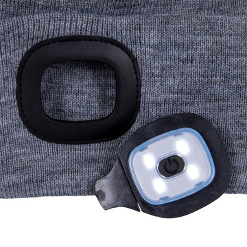 УТЕПЛЕННАЯ ЗИМНЯЯ ШАПКА, ЧЕРНАЯ, СО СВЕТОДИОДНОЙ ПОДСВЕТКОЙ через USB