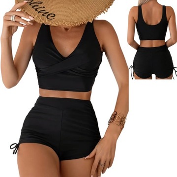 STRÓJ KĄPIELOWY DWUCZĘŚCIOWY ELASTYCZNY SZORTY SPODENKI PLUS SIZE M3 2XL 44