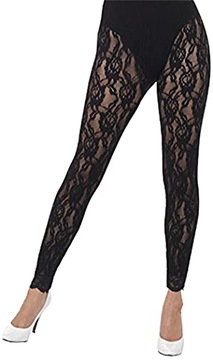 ЛЕГИНГИ ЖЕНСКИЕ КРУЖЕВНЫЕ, ЧЕРНЫЕ, ДИСКО, 1970-Е ГОДЫ