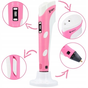 3D-ПРИНТЕР 3D-РУЧКА 2 ПОКОЛЕНИЯ 10M ЗАПРАВКА РОЗОВАЯ XTECH