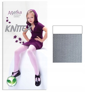 rajstopki dziecięce AGATKA miękkie z wiskozy knittex 128-134 silver