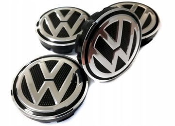 VW 4x DEKIELKI KAPSLE DO ALUFELG 56mm/52mm CARBON
