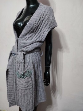 ЖИЛЕТ длинный КУЛЬТУРА из шерсти альпаки, косы 36