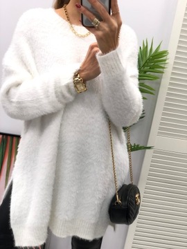 SWETER ALPAKA __ ŁAŃCUSZEK biały S-XXXL