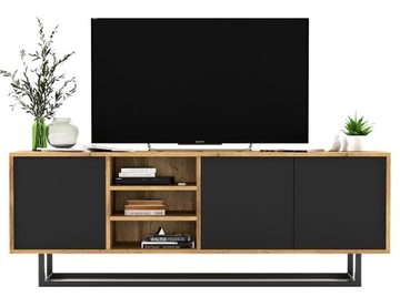 Szafka RTV Loft Industrialna wotan czarny MAT 150