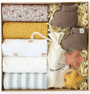ПОДАРОЧНЫЙ НАБОР ДЛЯ НОВОРОЖДЕННОГО ПОДГРУЖНИКИ BABY SHOWER BOX BAPTISM Layette