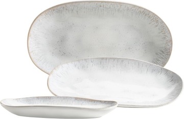 MASER Zestaw 3 Półmisków Ceramiczne Talerze Do Serwowania Nowoczesny