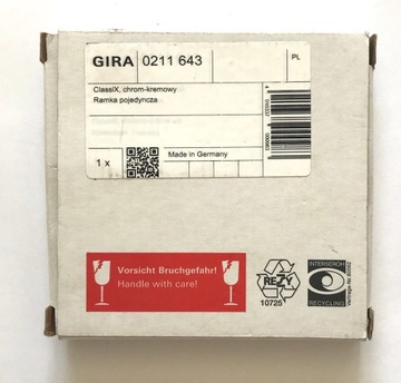 Gira ClassiX одинарная рамка хром-крем0211643
