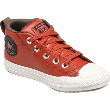 CONVERSE sneakersy trampki skórzane czerwone chłopięcie r. 37