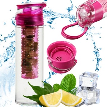 BUTELKA BIDON Z WKŁADEM NA OWOCE WODĘ TRENING SIŁOWNIA 750ML + 50 ML GRATIS