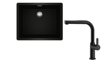 Zlewozmywak Teka Radea R10 50.40 M-TG Czarny Carbon + Bateria Oval 938