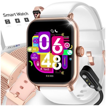 SMARTWATCH DAMSKI ROZMOWY ZEGAREK SPORTOWY POLSKIE MENU POMIARY SMART WATCH