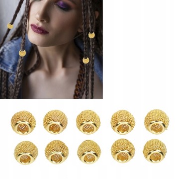 10шт металлические полые бусины для бороды Quick