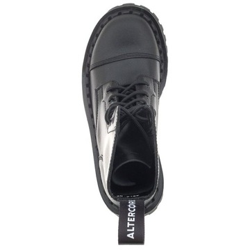 Kožené topánky Glany Altercore 351 Dlhé Čierne Kožené