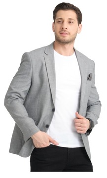 Marynarka męska wizytowa elegancka casualowa biznesowa popielata turecka 64