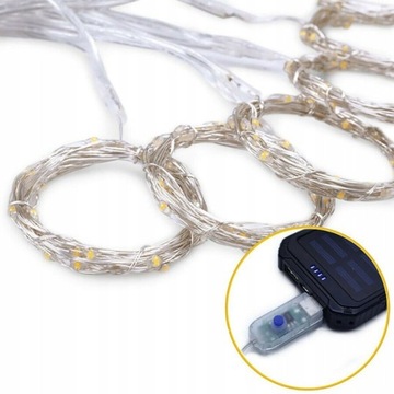 ШТОРА 200 СВЕТОДИОДНЫХ ПРОВОДОВ 2х2м ТЕПЛЫЙ БЕЛЫЙ 200Л USB