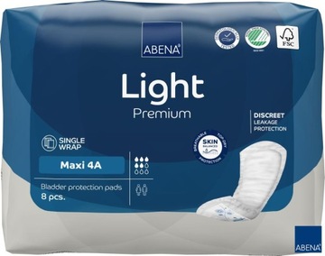 WKŁADKI podpaski UROLOGICZNE na nietrzymanie moczu ABENA LIGHT MAXI 8 szt