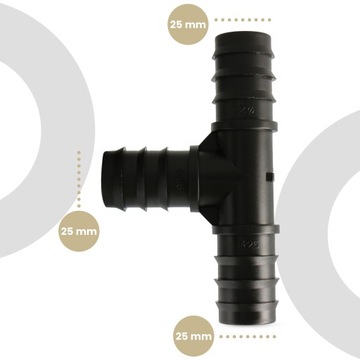 10x PE ТРОЙНИК 25 ММ СОЕДИНИТЕЛЬ ДЛЯ КАПЕЛЬНОЙ ТРУБЫ СОЕДИНИТЕЛЬ ШЛАНГА 25 ММ