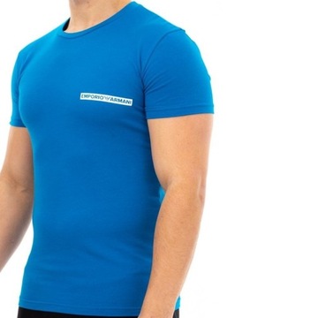 Emporio Armani t-shirt koszulka męska crew-neck niebieska M