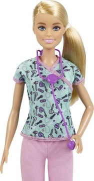Barbie Kariera - Lalka pielęgniarka DVF50 Lekarka